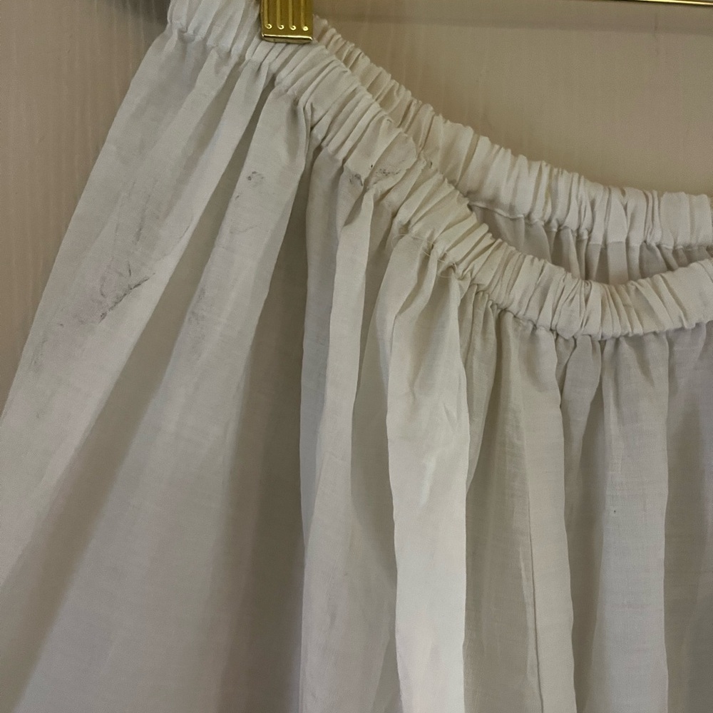 SOLD💔60s Handmade Ruffle Prairie Peasant Cotton Twirl Dancing Midi Skirt L - Picture 5 of 9